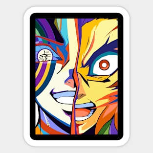 Akaza vs Rengoku pop art Sticker